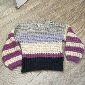 Cat & Jack Purple Gray Striped Cute Fall Sweater toddler girls 2T